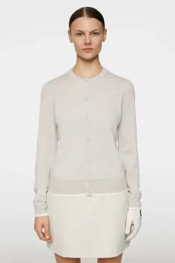 Golf|Knitwear<J.Lindeberg Joanna Knitted Cardigan Moonbeam