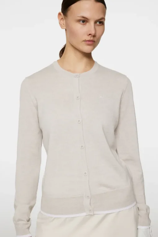 Golf|Knitwear<J.Lindeberg Joanna Knitted Cardigan Moonbeam
