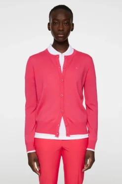 Golf|Knitwear<J.Lindeberg Joanna Knitted Cardigan Azalea