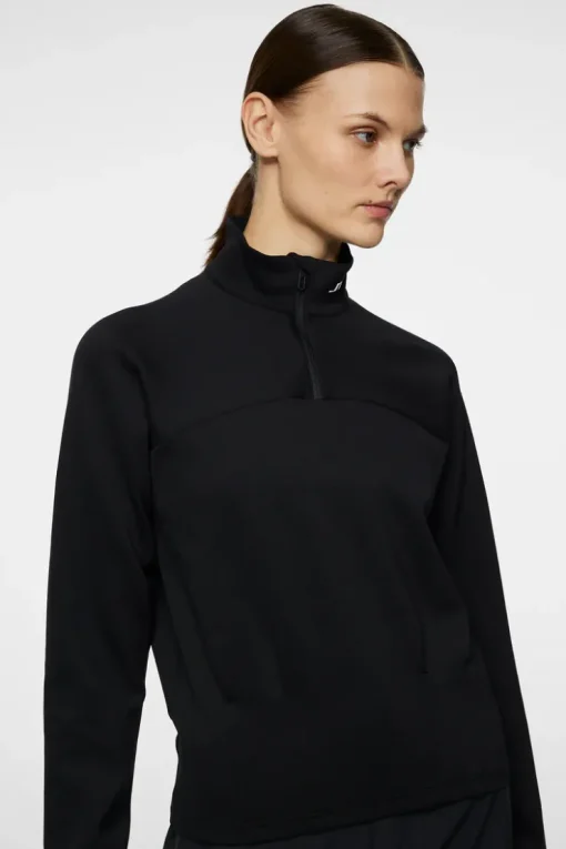 Golf|Base & Mid Layers<J.Lindeberg Jodi Quarter Zip Sweatshirt Black