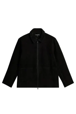 Jackets|Outerwear<J.Lindeberg Jonah WR Suede Overshirt Black