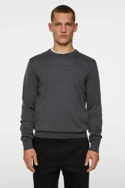 Knitwear|Tops<J.Lindeberg Keane Merino Crew Neck LavaSmokeMelange