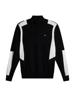 Golf|Knitwear<J.Lindeberg Kendrick Knitted Zip Sweater Black