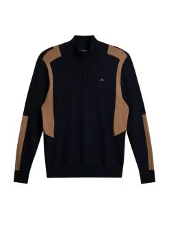 Golf|Knitwear<J.Lindeberg Kendrick Knitted Zip Sweater TigersEye