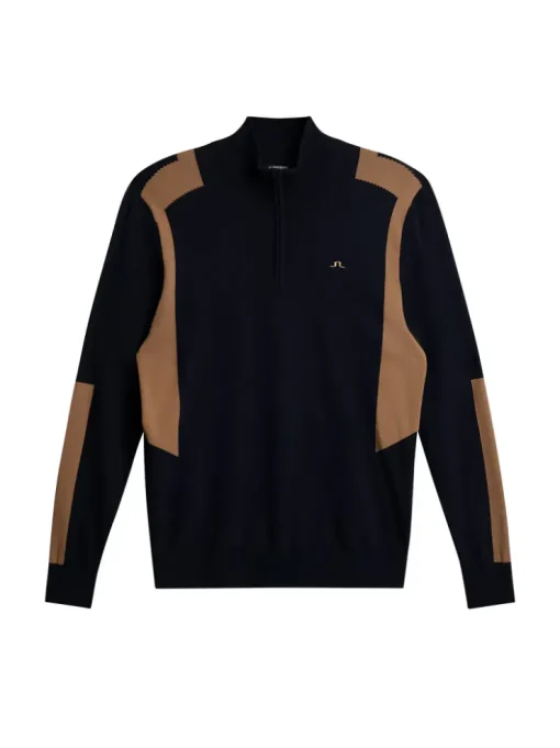 Golf|Knitwear<J.Lindeberg Kendrick Knitted Zip Sweater TigersEye