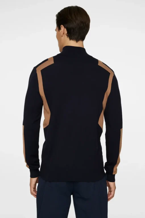 Golf|Knitwear<J.Lindeberg Kendrick Knitted Zip Sweater TigersEye