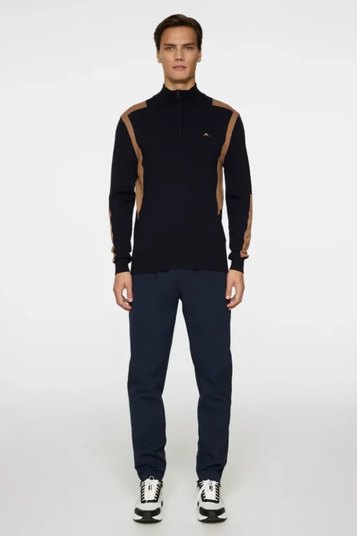 Golf|Knitwear<J.Lindeberg Kendrick Knitted Zip Sweater TigersEye