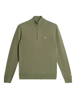 Golf|Knitwear<J.Lindeberg Kian Zipped Sweater OilGreen