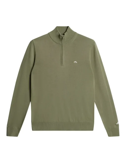 Golf|Knitwear<J.Lindeberg Kian Zipped Sweater OilGreen