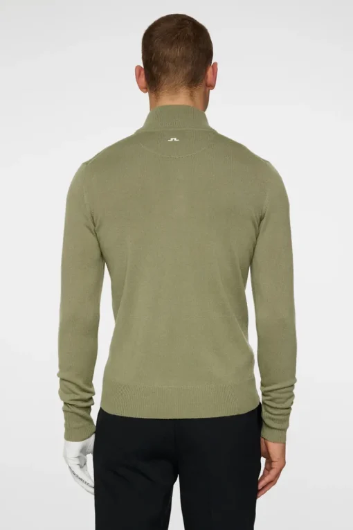 Golf|Knitwear<J.Lindeberg Kian Zipped Sweater OilGreen