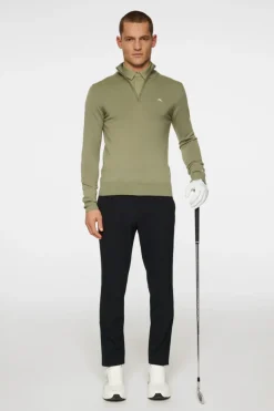 Golf|Knitwear<J.Lindeberg Kian Zipped Sweater OilGreen