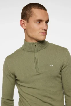 Golf|Knitwear<J.Lindeberg Kian Zipped Sweater OilGreen