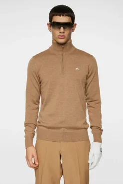 Golf|Knitwear<J.Lindeberg Kian Zipped Sweater TigersEye