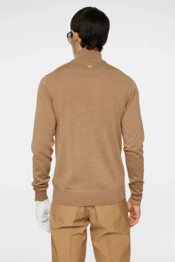 Golf|Knitwear<J.Lindeberg Kian Zipped Sweater TigersEye