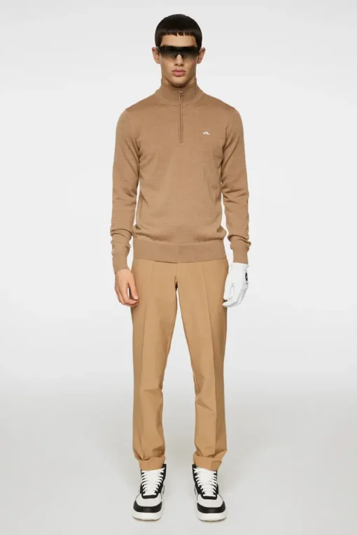 Golf|Knitwear<J.Lindeberg Kian Zipped Sweater TigersEye