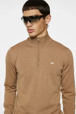Golf|Knitwear<J.Lindeberg Kian Zipped Sweater TigersEye