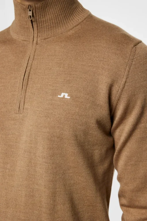 Golf|Knitwear<J.Lindeberg Kian Zipped Sweater TigersEye