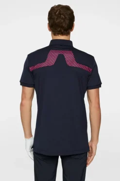 Golf|Polo Shirts<J.Lindeberg KV Print Polo TourGeoNavyS