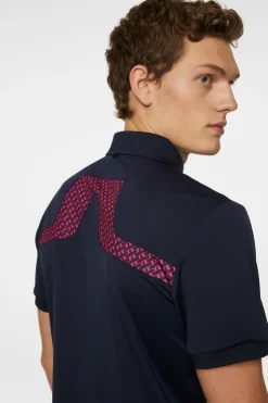 Golf|Polo Shirts<J.Lindeberg KV Print Polo TourGeoNavyS