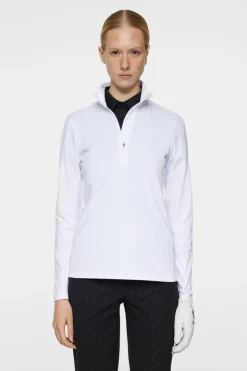 Golf|Base & Mid Layers<J.Lindeberg Lauryn Quarter Zip Mid Layer White