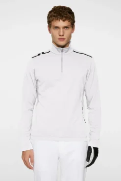 Golf|Base & Mid Layers<J.Lindeberg Leon Quarter Zip Mid Layer White
