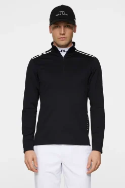 Golf|Base & Mid Layers<J.Lindeberg Leon Quarter Zip Mid Layer Black