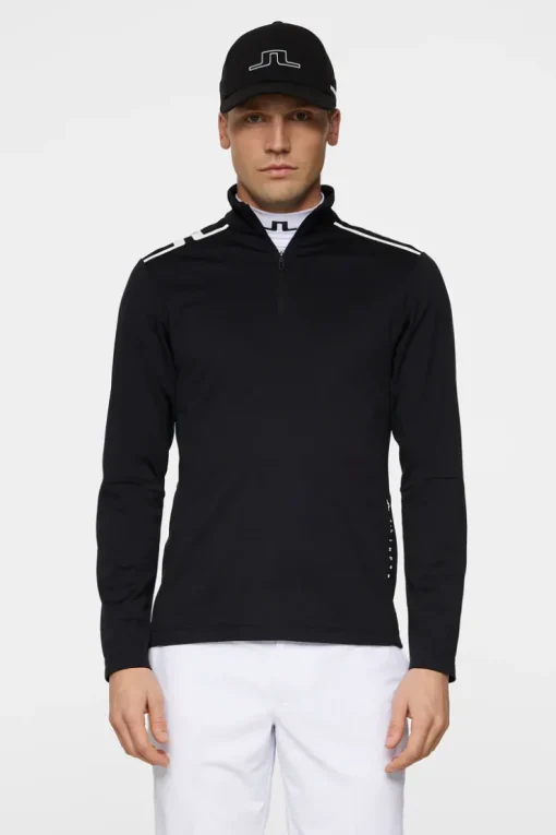 Golf|Base & Mid Layers<J.Lindeberg Leon Quarter Zip Mid Layer Black