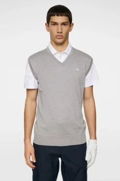 Golf|Knitwear<J.Lindeberg Liam Knitted Vest LightGreyMelange