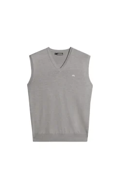 Golf|Knitwear<J.Lindeberg Liam Knitted Vest LightGreyMelange