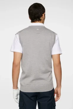 Golf|Knitwear<J.Lindeberg Liam Knitted Vest LightGreyMelange