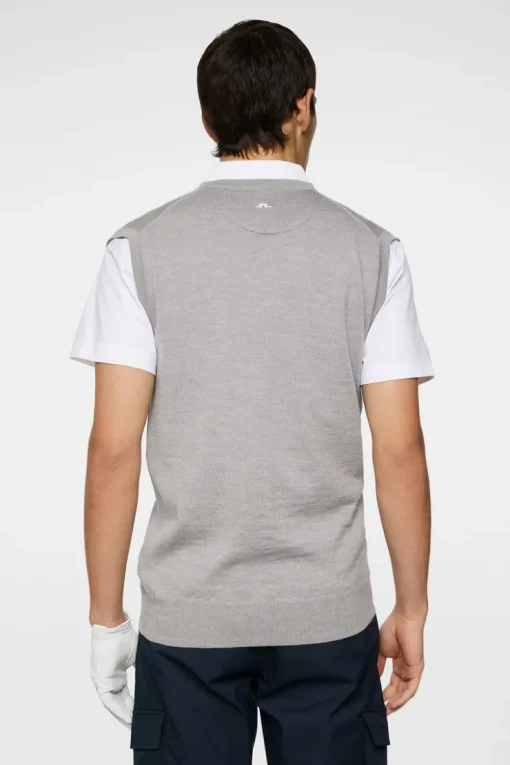 Golf|Knitwear<J.Lindeberg Liam Knitted Vest LightGreyMelange