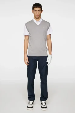 Golf|Knitwear<J.Lindeberg Liam Knitted Vest LightGreyMelange