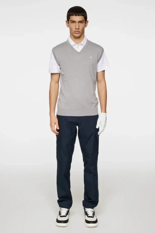 Golf|Knitwear<J.Lindeberg Liam Knitted Vest LightGreyMelange