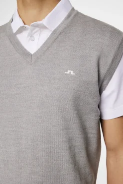Golf|Knitwear<J.Lindeberg Liam Knitted Vest LightGreyMelange