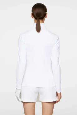 Golf|Base & Mid Layers<J.Lindeberg Lina Quarter Zip Mid Layer White