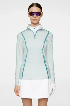 Golf|Base & Mid Layers<J.Lindeberg Lina Quarter Zip Mid Layer MoonlightJade
