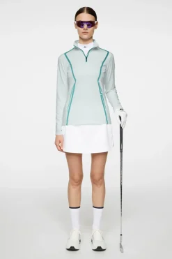 Golf|Base & Mid Layers<J.Lindeberg Lina Quarter Zip Mid Layer MoonlightJade