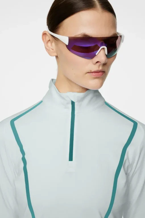 Golf|Base & Mid Layers<J.Lindeberg Lina Quarter Zip Mid Layer MoonlightJade