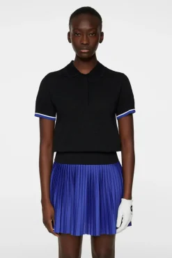 Golf|Knitwear<J.Lindeberg Lomi Knitted Polo Shirt Black