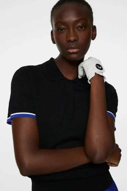 Golf|Knitwear<J.Lindeberg Lomi Knitted Polo Shirt Black