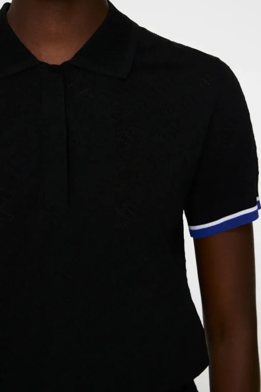 Golf|Knitwear<J.Lindeberg Lomi Knitted Polo Shirt Black