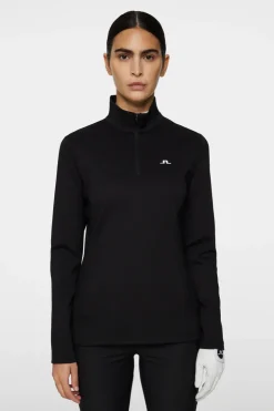 Golf|Base & Mid Layers<J.Lindeberg Lorelei Quarter Zip Mid Layer Black
