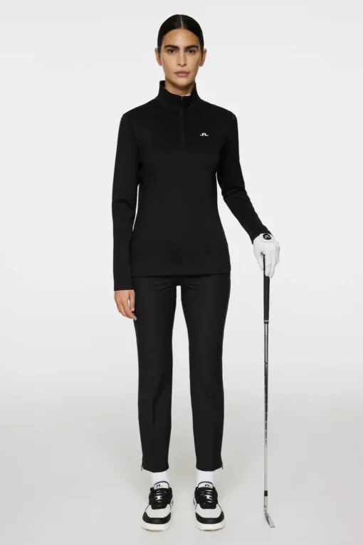 Golf|Base & Mid Layers<J.Lindeberg Lorelei Quarter Zip Mid Layer Black