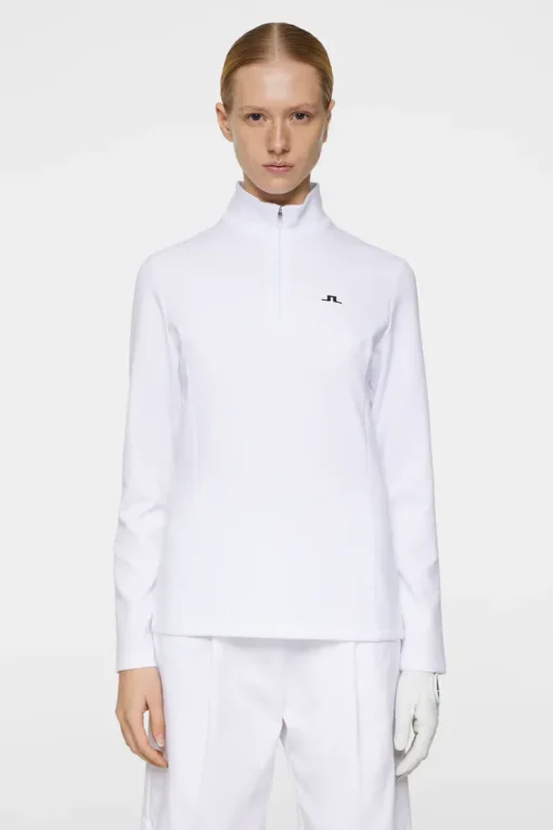 Golf|Base & Mid Layers<J.Lindeberg Lorelei Quarter Zip Mid Layer White