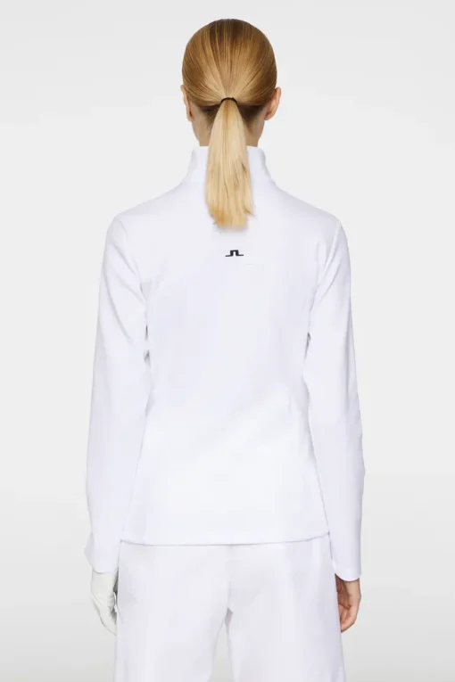 Golf|Base & Mid Layers<J.Lindeberg Lorelei Quarter Zip Mid Layer White