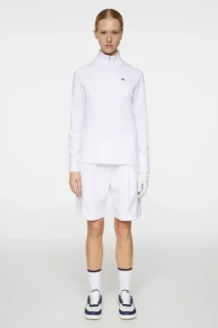 Golf|Base & Mid Layers<J.Lindeberg Lorelei Quarter Zip Mid Layer White