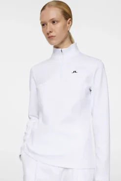 Golf|Base & Mid Layers<J.Lindeberg Lorelei Quarter Zip Mid Layer White