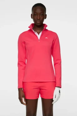 Golf|Base & Mid Layers<J.Lindeberg Lorelei Quarter Zip Mid Layer Azalea