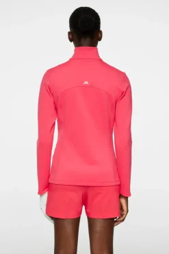 Golf|Base & Mid Layers<J.Lindeberg Lorelei Quarter Zip Mid Layer Azalea