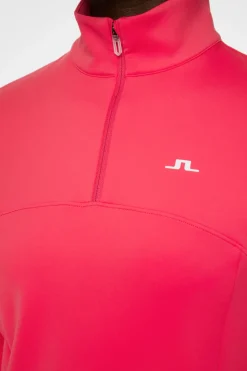 Golf|Base & Mid Layers<J.Lindeberg Lorelei Quarter Zip Mid Layer Azalea